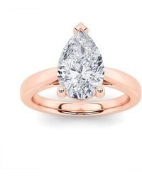 Mure And Co - 2Ctw Pear Shaped Lab Grown Diamond (F/Vs) Classic Shank Solitaire Engagement Ring - Lyst