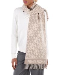Fendi - Fringe End Wool Scarf - Lyst