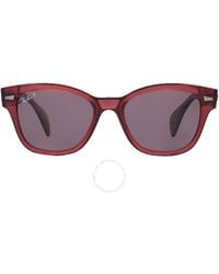 Ray-Ban - Polarized Dark Violet Square Sunglasses Rb0880s 6639af 52 - Lyst