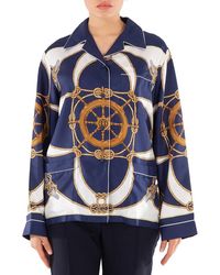 Bally - Graphic-Print Notched-Collar Silk Shirt - Lyst