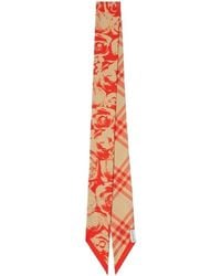 Burberry - Reversible Rose Print Silk Scarf - Lyst