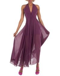 ROTATE BIRGER CHRISTENSEN - Chiffon Halterneck Dress - Lyst