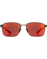 Maui Jim - Ka'ala Hawaii Lava Rectangular Sunglasses Rm856-02 58 - Lyst