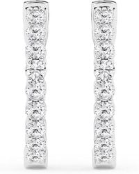 Brilliant Diamond - 1.00 Carat Round Lab Grown Inside Out Diamond Hoop Earrings - Lyst