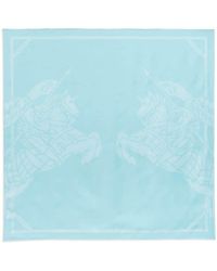 Burberry - Ekd Twin Knights Print Silk Scarf - Lyst