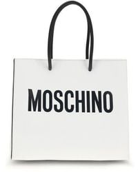 Moschino - White Calf Leather Bos Taurus Handbag - Lyst