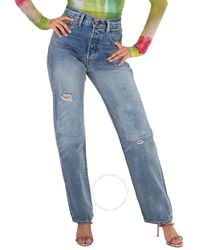 Polo Ralph Lauren - Ladies Kevah Wash Straight-Leg Denim Jeans, Waist - Lyst