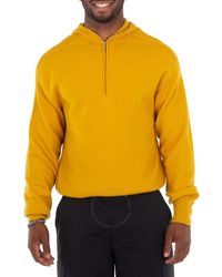 Burberry - Half Zip Knitted Hoodie - Lyst