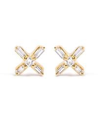 Haus of Brilliance - 10K 1/10 Cttw Round And Baguette Diamond Criss Cross X Stud Earring (H-I Color, I1-I2 Clarity) - Lyst