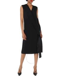 Burberry - Sash-detail Midi Dress - Lyst