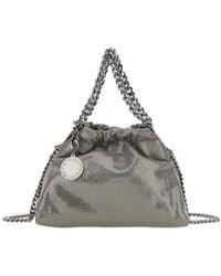 Stella McCartney - Falabella Metallic Crossbody Bag With Chain-Link Shoulder Strap And Logo Charm On The Front - Lyst