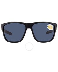 Costa Del Mar - Cta Del Mar Ferg Xl Grey Polarized Polycarbonate Rectangular Sunglasses  901207 62 - Lyst