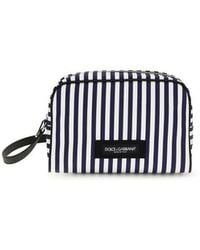 Dolce & Gabbana - Dolce & Gabbana Striped Cotton Poplin Clutch - Lyst