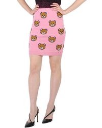 Moschino - Ladies Fantasia Rosa Allover Teddy Bear Wool Skirt, Brand Size 38 (Us - Lyst