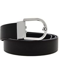 Montblanc - Horseshoe Buckle Grainy 35Mm Reversible Leather Belt - Lyst