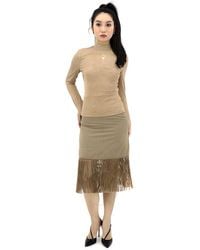 Burberry - High-waist Fring-hem Wool And Cashmere Skirt - Lyst