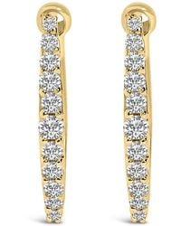 Haus of Brilliance - 10K 1/4 Cttw Lab Grown Diamond Heart Shaped Huggy Hoop Earrings - Lyst