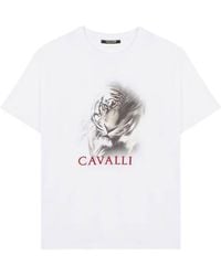 Roberto Cavalli - Tiger Graphic Print Cotton T-Shirt - Lyst