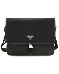 Prada - Black Recycled Polyamide Shoulder Bag - Lyst