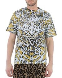 Roberto Cavalli - Sun Bleached Lynx Print Cotton Jersey T-shirt - Lyst