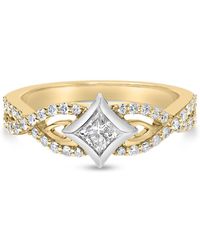 Haus of Brilliance - 10K Color 2/3 Cttw Diamond Kite And Twist Shank Ring (H-I Color,Si2-I1 Clarity) - Lyst