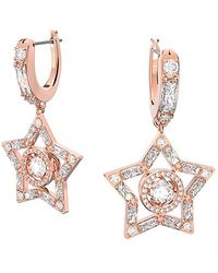 Swarovski - Stella Rose-Tone Plated Mixed Cuts Drop Earrings - Lyst