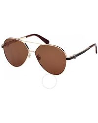 Moncler - Vizta Brown Roviex Pilot Sunglasses Ml0263 28h 59 - Lyst