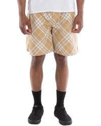 Burberry - Check Pattern Belted Waist Shorts - Lyst