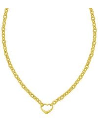 Tresorra - 14K Heart Lock Charm Necklace - Lyst