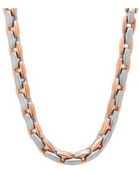 Robert Alton - Stainless Steel With Rose Finish Link Chain - Lyst