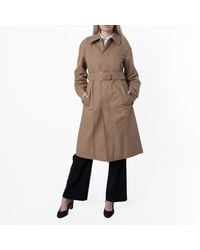 Burberry - Gabardine Belted Cotton Trench Coat, Brand Size 8 (Us - Lyst