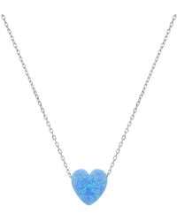 Kylie Harper - Sterling Opal Heart Necklace - Lyst