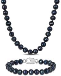 Amour - 2-Piece Set 8-8.5Mm Cultured Freshwater Pearl Necklace And Bracelet With Sterling Clasps - Lyst