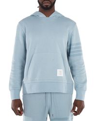 Thom Browne - 4 Bar Double Face Knit Hoodie Light, Brand Size 3 - Lyst