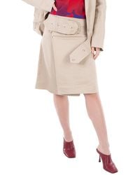 Burberry - Belted-Waist Wrap Canvas Mini Skirt, Brand Size 4 (Us - Lyst