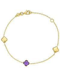 Kylie Harper - Ladies 14K Amethyst Clover Gemstone Station Bracelet - Lyst