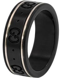 Gucci - Synthetic Corundum And Icon Thin Band Ring - Lyst