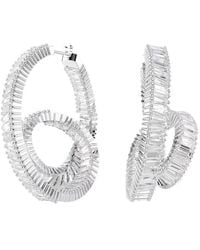 Swarovski - Matrix Baguette Cut Hoop Earrings - Lyst