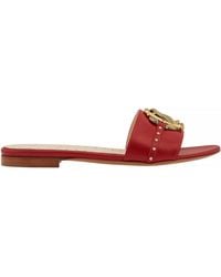 Roberto Cavalli - Ladies Carmine Mirror Snake Slide Sandals, Brand Size 37 Us - Lyst