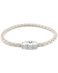 Montblanc - Meisterstuck Steel & Cloudy Leather Bracelet - Lyst
