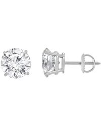 Brilliant Diamond - 5 Carat 14K Round Cut Lab Grown Diamond Stud Push Back Earrings For -Color/Clarity-Jsi - Lyst