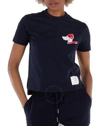 Thom Browne - Ladies Festive Jersey Short Sleeve Button Hector Tee, Brand Size 36 (Us - Lyst