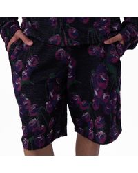 Burberry - Cherry Embroidered Cotton Silk Shorts - Lyst