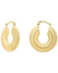 Tresorra - 14K Round Ribbed Hoop Earrings - Lyst