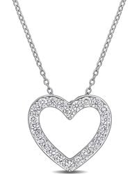 Created Forever - 1Ct Tw Lab-Grown Diamond Open Heart Shaped Pendant With Chain - Lyst