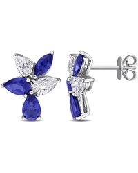 Created Forever - 1Ct Tw Pear Lab Shape Lab-Grown Diamond And 2 7/8Cttgw Created Sapphire Earrings - Lyst
