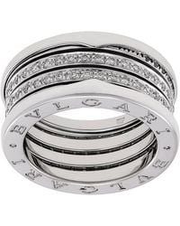 BVLGARI - B.Zero1 18K 4-Band Diamond Pave Ring - Lyst