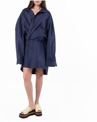 Balenciaga - Oversized Fit Cotton Mini Dress, Brand Size 36 Us - Lyst