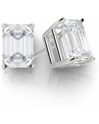 Tresorra - 14K Emerald Cut Earth Mined Diamond Stud Earrings - Lyst