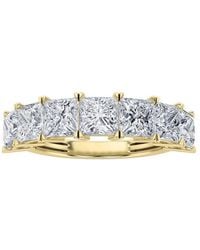 Mure And Co - 3Ctw Princess Shaped Lab Grown Diamond (F/Vs) Seven Stone Band Ring - Lyst